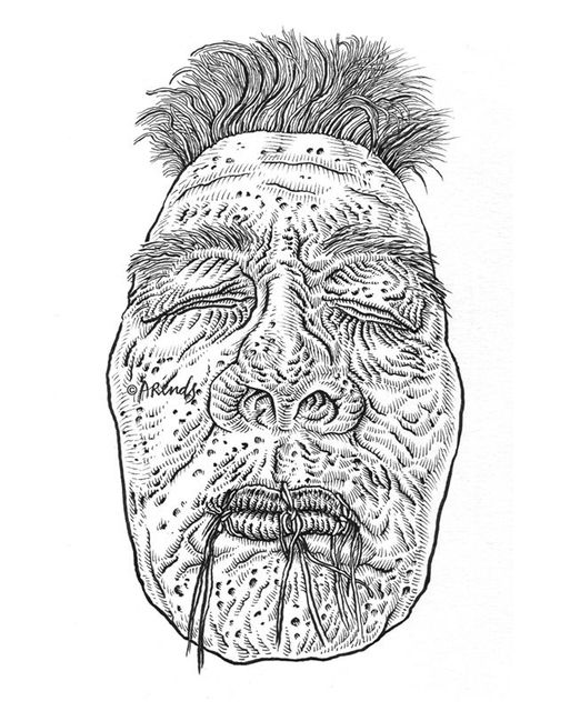 Gekrompen hoofd